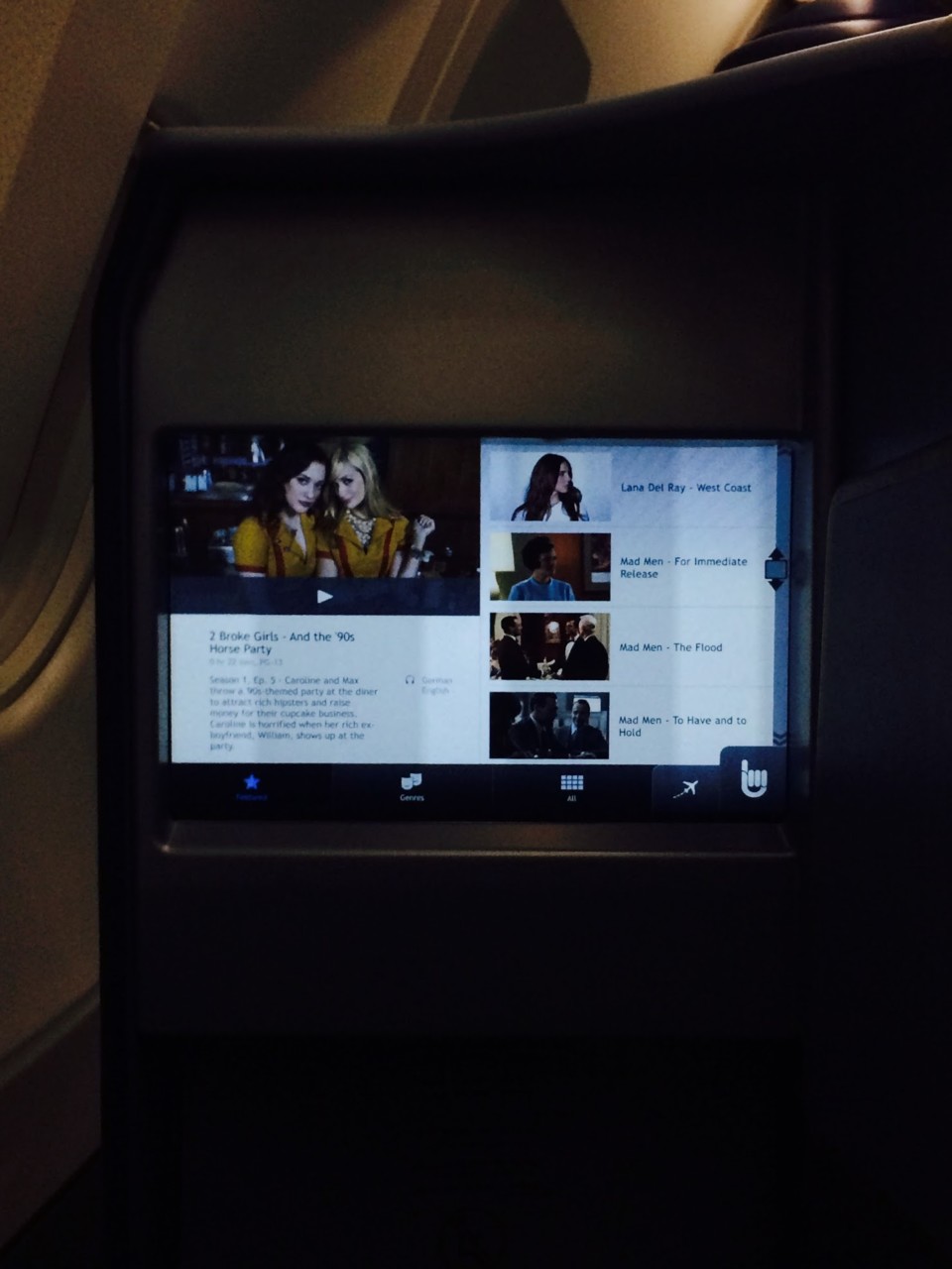 a screen with a picture of two women