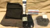 a group of items on a bed