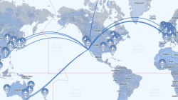 a map of the world with planes