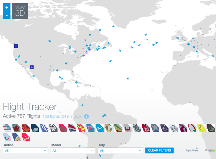 Boeing 787 tracker