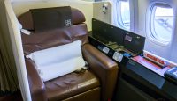 a seat in an airplane