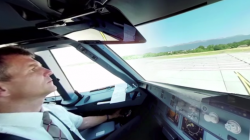 a man in a cockpit
