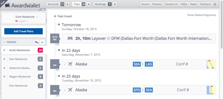 AwardWallet Trips