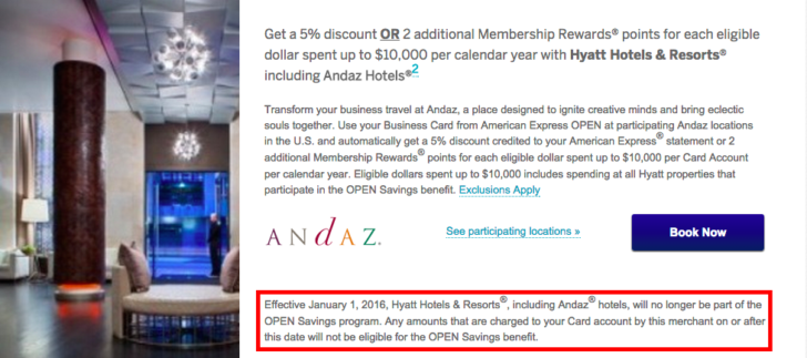 Hyatt Amex OPEN Savings 2