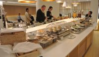 people at a buffet
