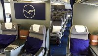 a row of seats in an airplane