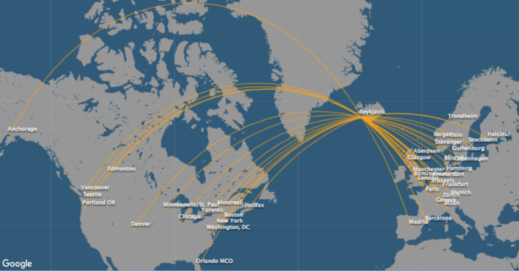 Icelandair Route Map