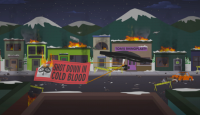 a cartoon of a gun on fire