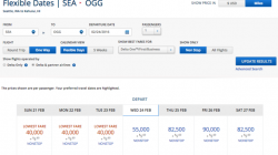a screenshot of a flight schedule