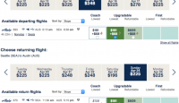 a screenshot of a flight schedule