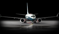 a plane on the runway