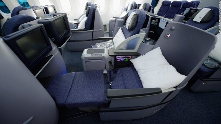 a seat in an airplane