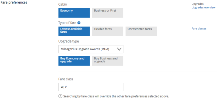 United upgrade search