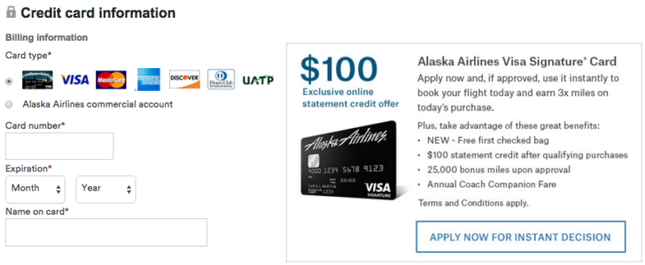 Alaska Airlines statement credit offer