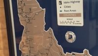 a map of idaho on a wall