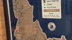 a map of idaho on a wall