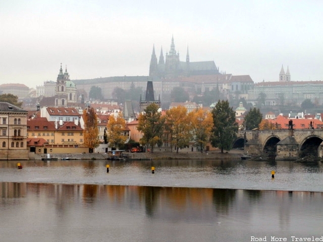 View of Prague Castle across Vltava River