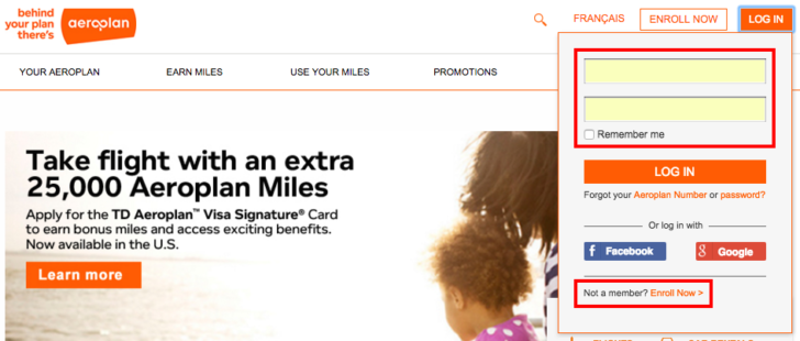 Aeroplan award search 1