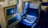 a seat in an airplane