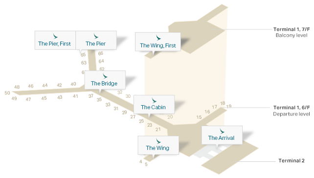 Cathay Pacific lounge map Hong Kong