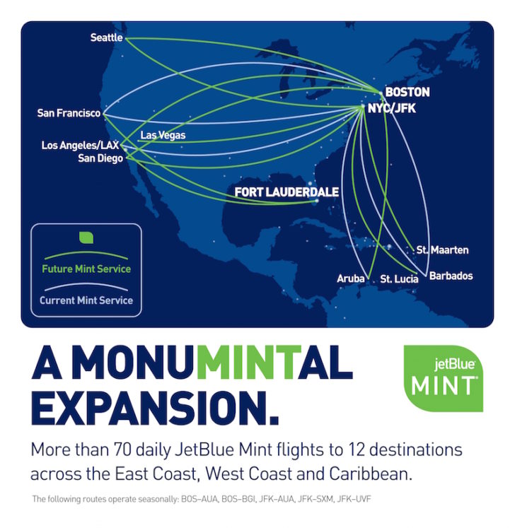 JetBlue Mint Map