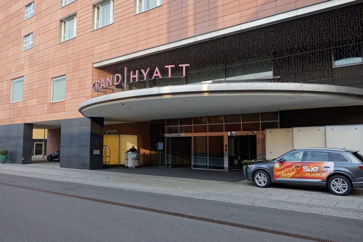 a car parked outside of a building