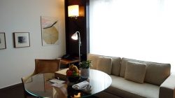 a room with a couch and a table