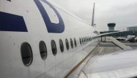 a close up of a plane