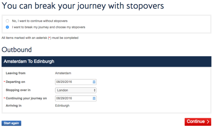 British Airways stopover