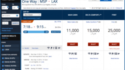 a screenshot of a flight schedule