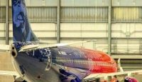a plane in a hangar