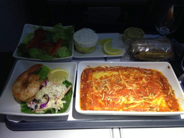 American Airlines Premium Economy Dinner