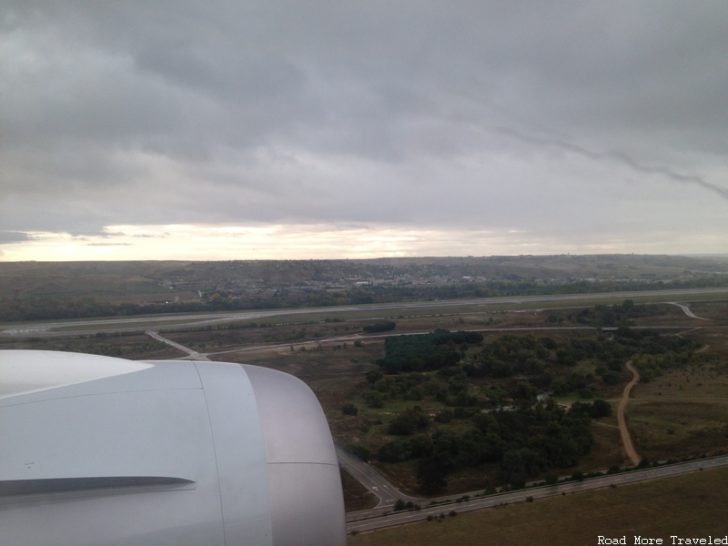 Final approach to MAD - rain on window