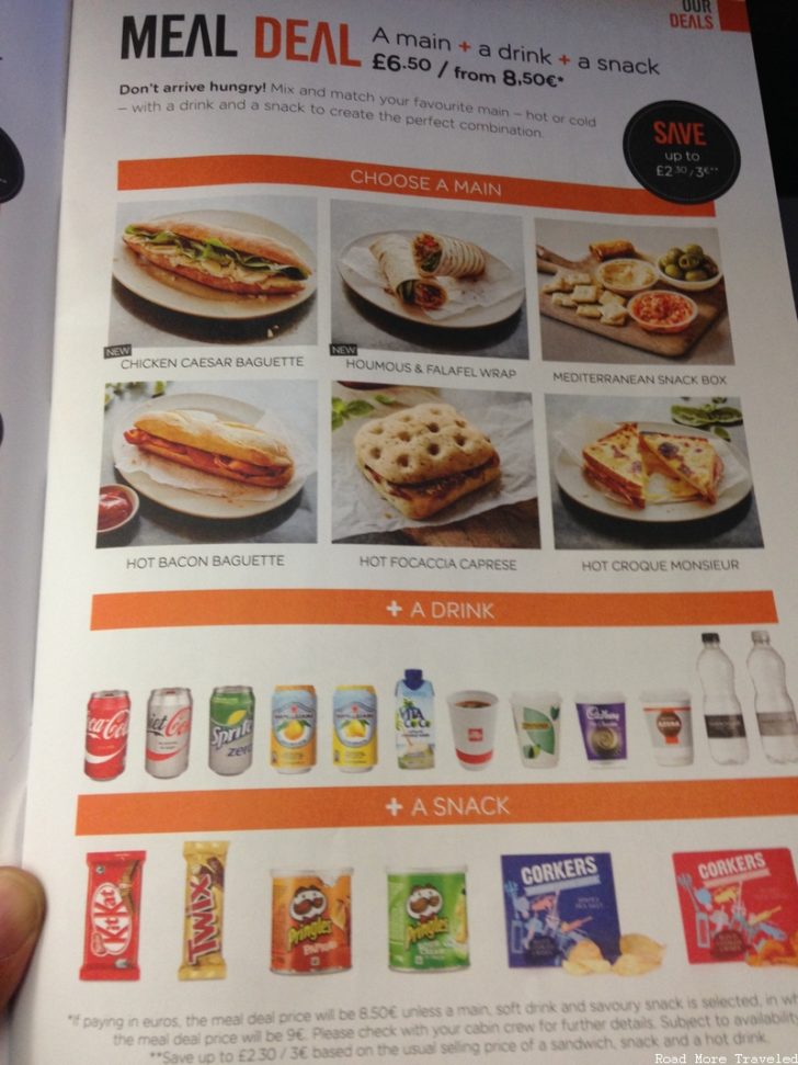 easyJet onboard menu