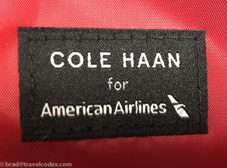 American Airlines Business Class Amenity Kit interior label