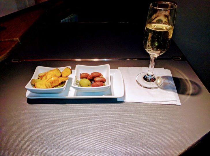 American Airlines First class welcome snack