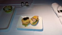 American Airlines First class canapes