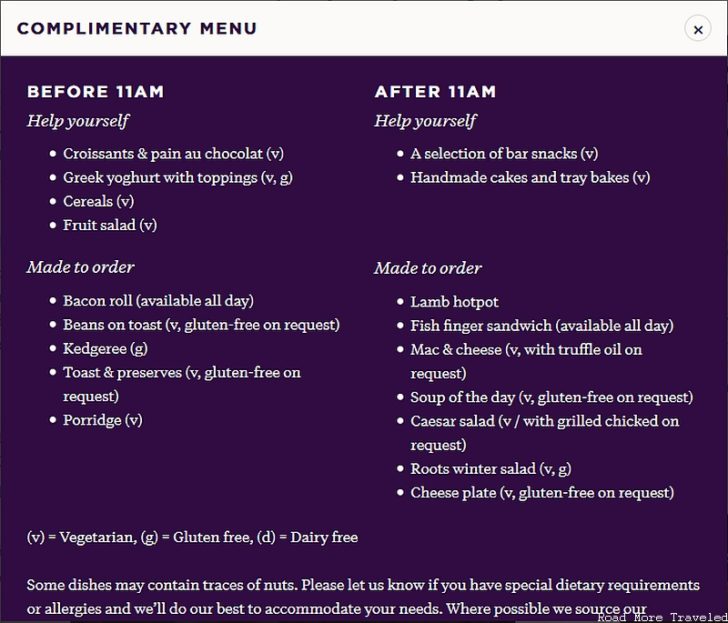 Sample Food Menu