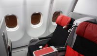 a seat in an airplane