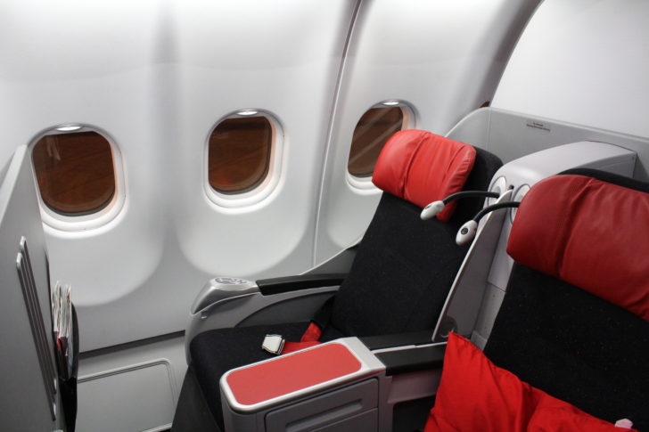 a seat in an airplane