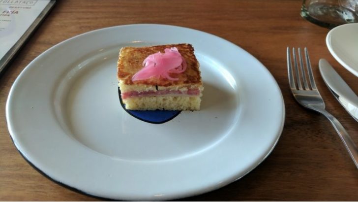 a plate with food on it