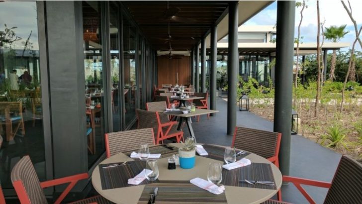 a tables and chairs outside a restaurant