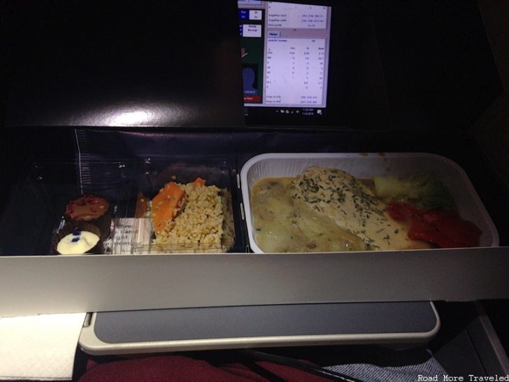 Norwegian Air Premium Class - chicken dinner