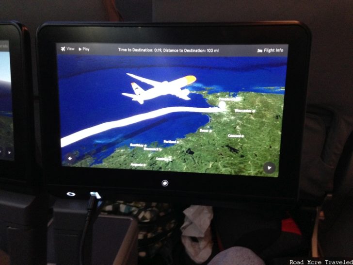 Norwegian Air Premium Class - IFE screen