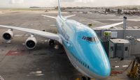 Korean Air Boeing 747-8 parked at SFO