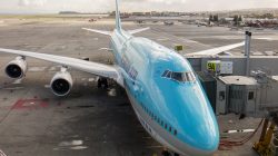 Korean Air Boeing 747-8 parked at SFO