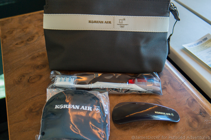 Korean Air First Class amenity kit