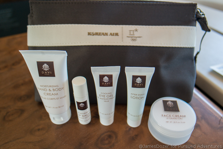 Korean Air First Class amenity kit