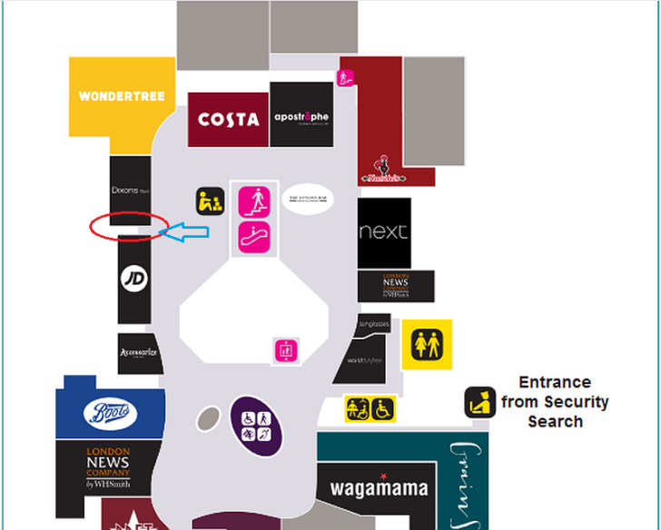 Terminal Map - Upper Level