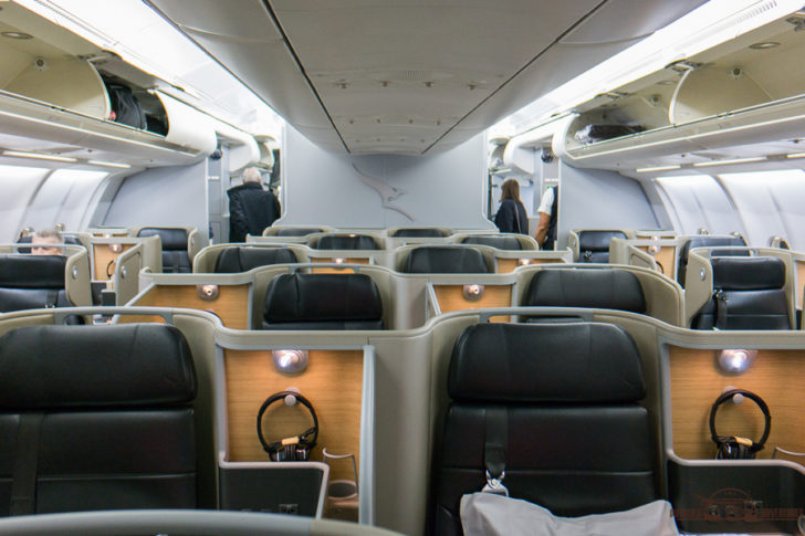 the inside of an airplane